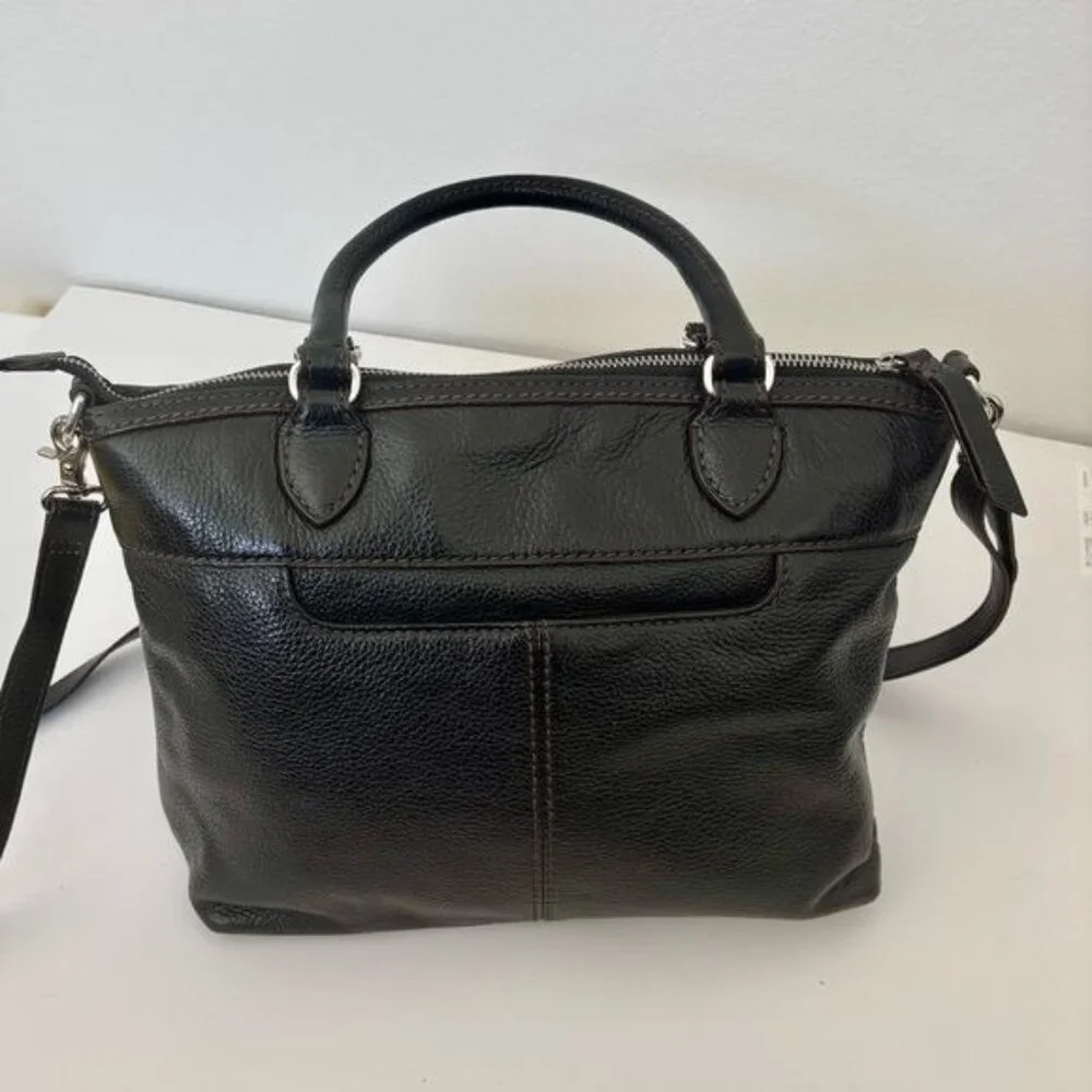 Brighton Sullivan Bag Leather Two Tone Color Block Crossbody Boho Retro Normcore - Picture 2 of 12